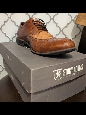 Stacy Adams Men’s Brown Leather Wingtip Oxfords